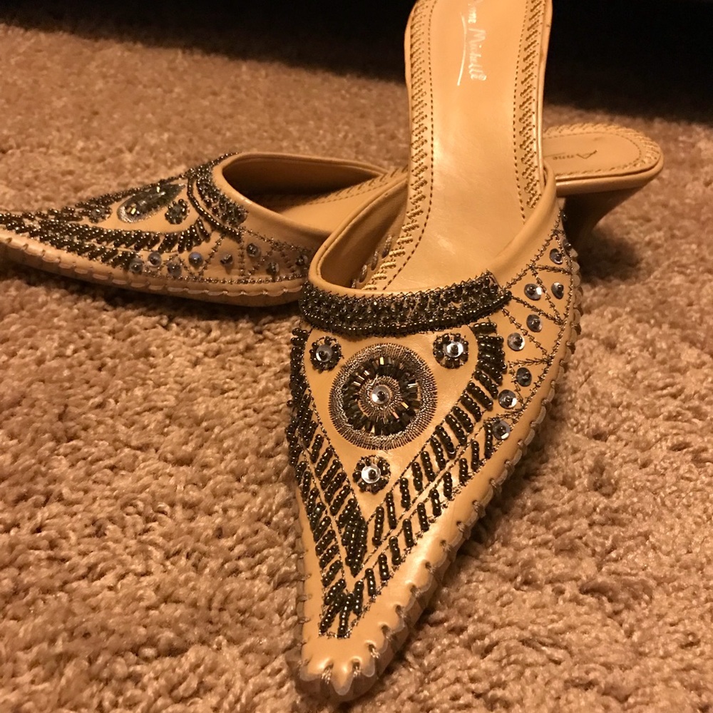 Stunning decorative mules! Very unique!